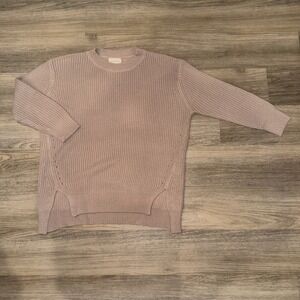 Dreamers Knit Sweater Womens Small Pink Crewneck Chunky Cozy Pullover